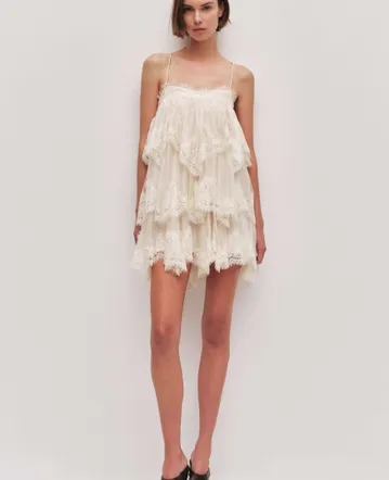 the fields embroidered bustier mini dress La Fuori Sunrise Lily Field Embroidered Mini Dress