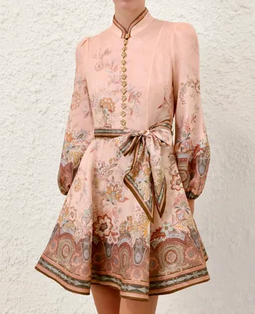 knee length dresses for ladies Aje Mariel Trapeze Midi Dress In Soft Pink Size 6, 10
