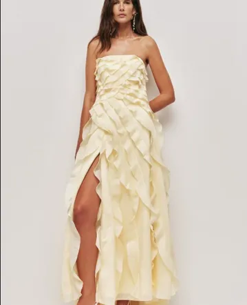high low off the shoulder dress Leather Guipure Fitted Off Shoulder Hi-Lo Gown