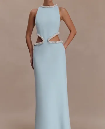 Aje Harling Logo Midi Dress Blue Size 8