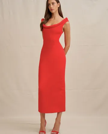 marissa halter neck midi dress Georgette Halterneck Dress