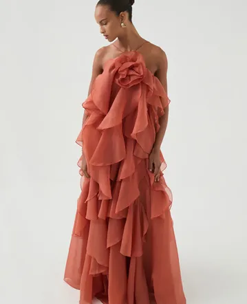 knee length dresses for ladies Clarice Draped Maxi Dress | Bon Bon Pink