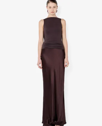 gold ruffle maxi dress CYNTHIA Ruffled Maxi Dress – Celestia