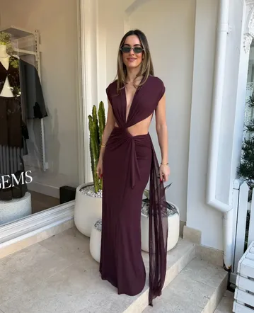 mini long sleeve brown dress Consie Dusty Pink Satin Off Effortlessly flattering and modern colorgrp-49841 Women's size:8