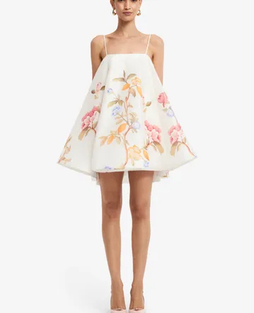 sir dreamwood silk midi dress Sir. Dreamwood' Scarf Midi Dress - Brise Soleil