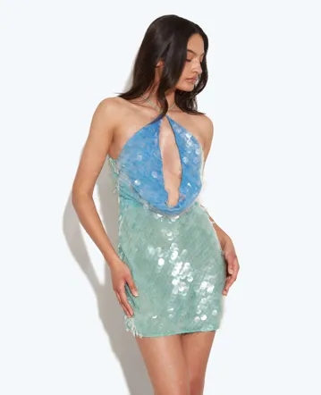 alemais marine halter mini dress Almais Marine Mini Dress MSRP $380