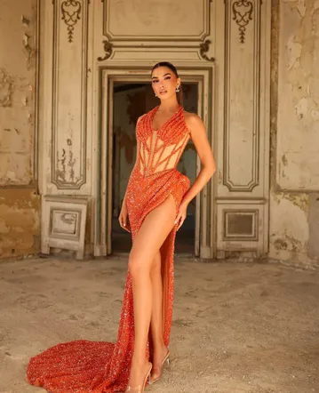 chinese dress ladies House Of CB Calista Ombre Flame Maxi Dress – Bombay Closet Cleanse main image 0