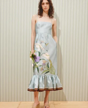 knee length dresses for ladies Leo Lin Matilda Puff Sleeve Midi Dress main image 0