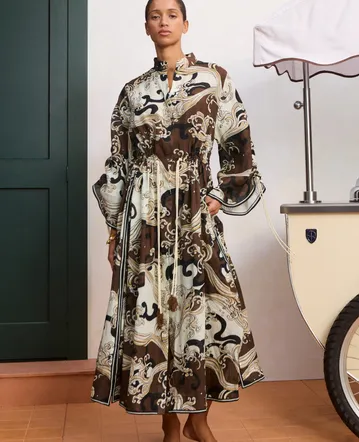 aje belonging flared midi dress Belonging Flared Midi Dress