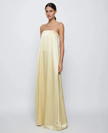 anna quan delfina dress champagne Anna Quan Delfina Maxi Dress Champagne Lemon Size 8