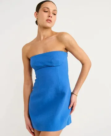 white christmas dresses Light Wash Charlene Denim Mini Dress main image 1