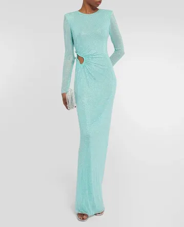 green emerald velvet dress Serafia Ombre Print Mesh Long-Sleeve Cover-Up – Club L London main image 1