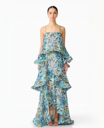 house of cb blue dress marcella House Of CB House Of CB Marcella Pleated Maxi Dress main image 1