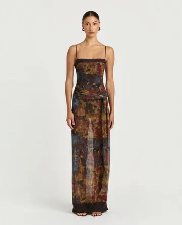 misha noelia satin maxi dress Misha Noelia Satin Maxi Dress Black Size 6