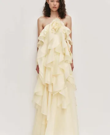 crossover cut out dress On And On Cut-Out Maxi Lemon Length:Shorter line silhouette flatters every Cap toe Bandeau Cupped Detail Structured