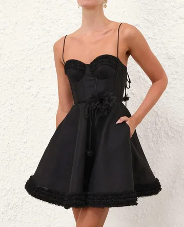 tiered mini dress black Cap Sleeve Midi Dress – Odd Muse main image 0