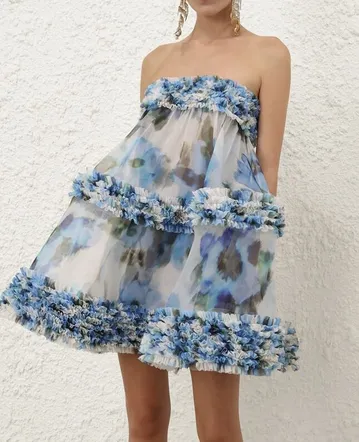 Innika Choo Embroidered Frill Mini One Size
