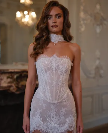 white christmas dresses Rent Heiress Beverly Hills Lace Corset Mini Dress main image 0