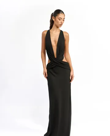 Christopher Esber Tailored Slope Halter Dress Black Size 6 Christopher Esber Tailored Slope Halter Dress Black Size 6