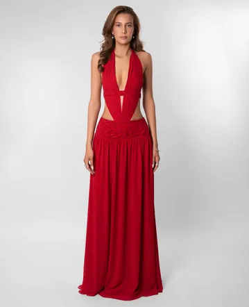 zimmermann ascension plunge halter maxi dress Ascension Halter Maxi Dress