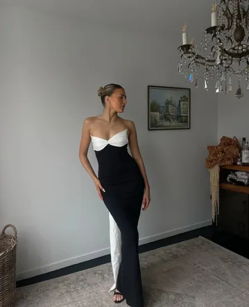 chinese dress ladies Valeen Sheer Knit Curve Maxi Dress