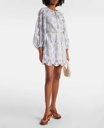 Zimmermann Raie Lantern Mini Dress Multi Floral Size 2