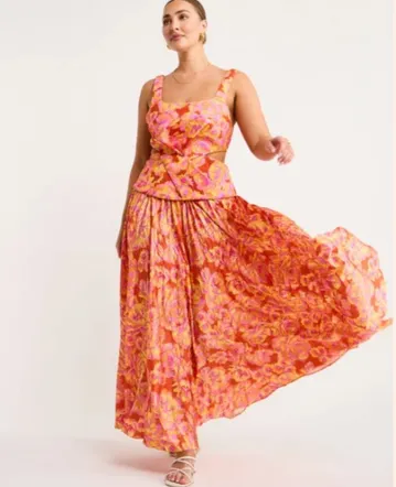 Acler Hamilton Dress Pink Floral Size 12