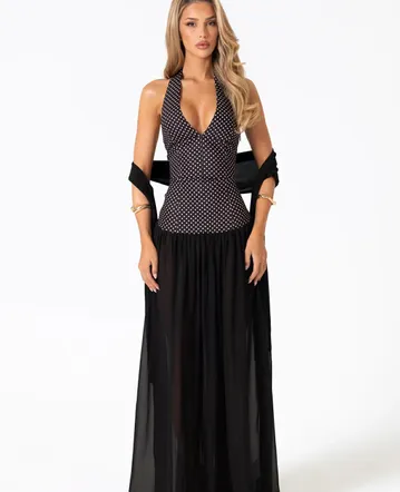 Elliatt Tilly Tiered Maxi Dress Black Size 8, 10 & 12