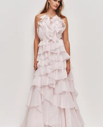 Alemais Porcelain Frill Midi Dress Multi Size 14
