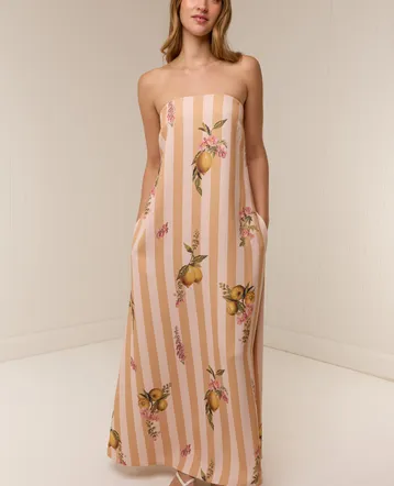Zimmermann Everley Lace Trim Slip Dress Yellow Size 3