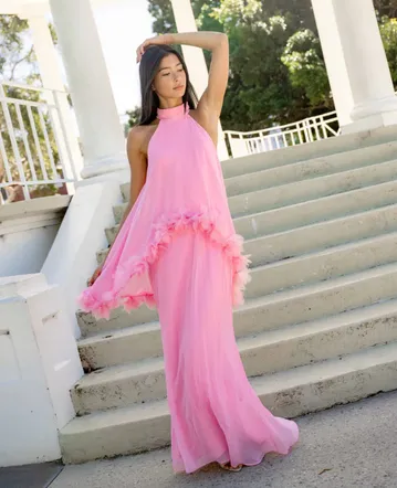 zimmermann crush ruffle halter maxi dress Zimmermann Crush Ruffle Halter Maxi Dress