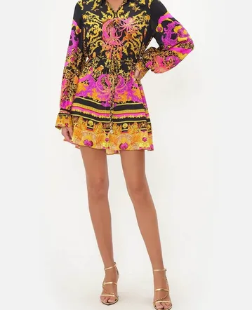 camilla shift shirt dress Shift Shirt Dress With Crochet Collar Sail Away With Me