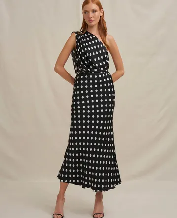 knee length dresses for ladies Delphie Frill Midi Dress-AURORA / 4