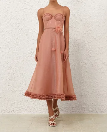 aje hybrid midi dress pink Aje - Hybrid Midi Dress | Pink