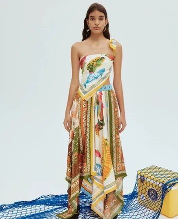 alemais rider pleat dress ALMAIS Rider Pleat Sleeve Midi in Blue